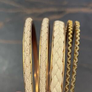 Elegant Cream and Gold Bangle Set